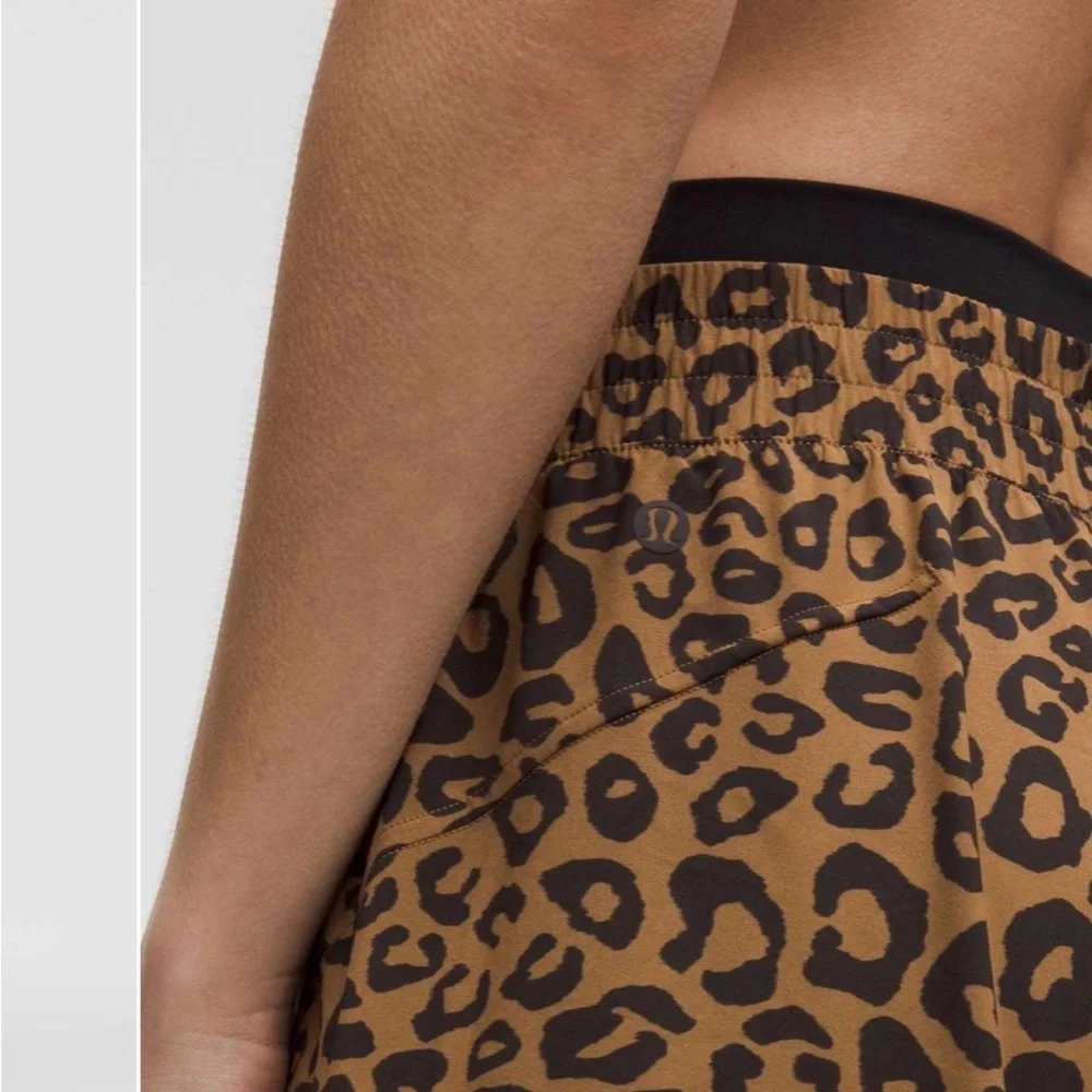 Lululemon NWT Swift Mid Rise Leopard Mini Desert Khaki Wide-Leg Pants SIZE 10 - Picture 4 of 9